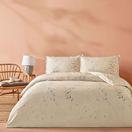 Linens Allday Owen Pamuk Saten Nevresim Takımı Tek Kişilik Bej