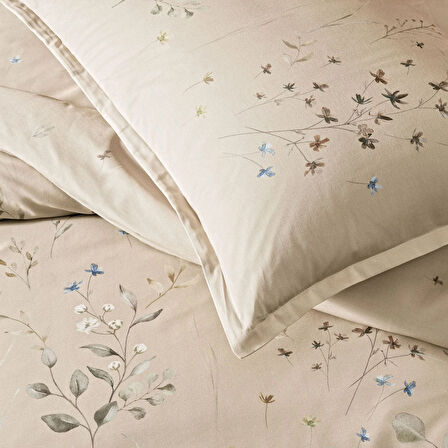 Linens Allday Owen Pamuk Saten Nevresim Takımı Çift Kişilik Bej