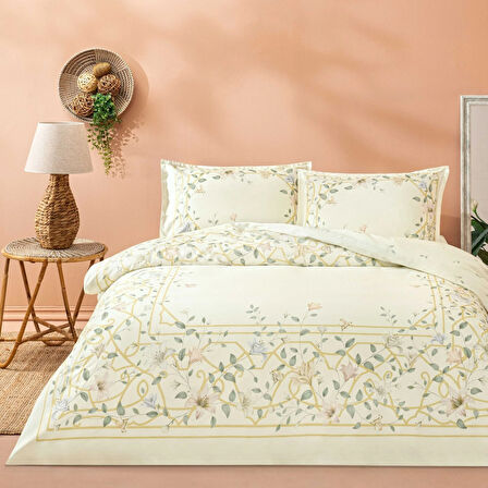Linens Allday Lukıs Pamuk Saten Nevresim Takımı Tek Kişilik Ekru