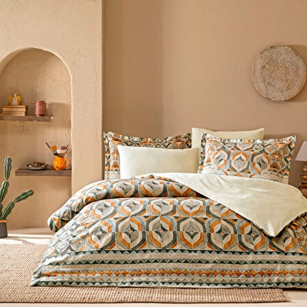 Linens Sc Fresnel Nevresim Takımı Çift Kişilik Turuncu