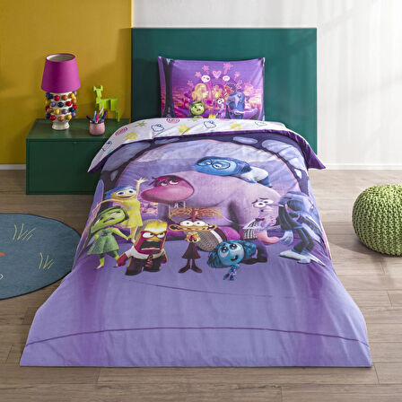 Taç Lisanslı Disney Inside Out 2 Tek Kişilik Pamuk Nevresim Takımı