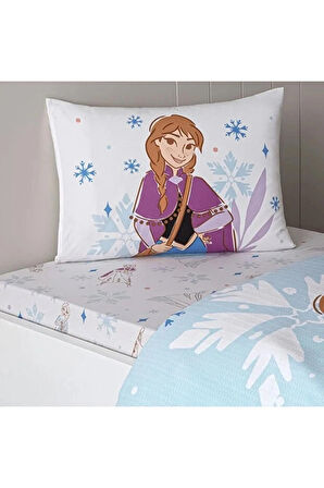 Taç Ranforce Tek Kişilik Lisanlı Pike Takımı Frozen Family