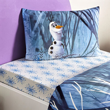 Taç Lisanslı Disney Frozen Winter Tek Kişilik Pamuk Nevresim Takımı