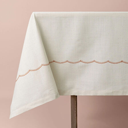 Linens Morby 150x250 cm Masa Örtüsü Naturel Kiremit