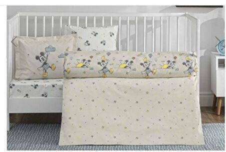 Taç Lisanslı Disney Mickey Mouse Dream Baby Pamuk Bebek Nevresim Takımı
