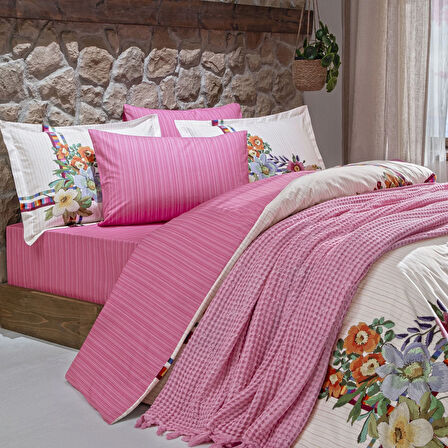 Taç Butik Vıva Pamuk Yastık Kılıfı Pembe