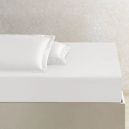 Linens X TENCEL™ Lyocell Çift Kişilik Lastikli Çarşaf Beyaz