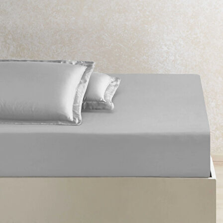 Linens X TENCEL™ Lyocell Çift Kişilik Çarşaf Gri