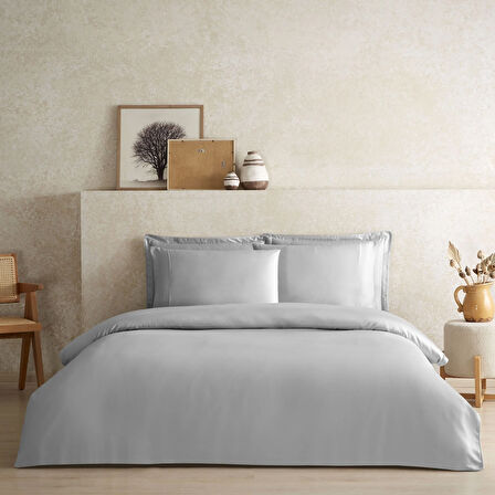 Linens X TENCEL™ Lyocell 2'li Volanlı Yastık Kılıfı Seti Gri