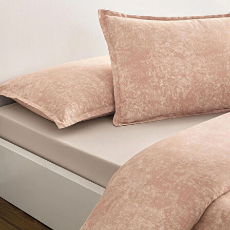 TAÇ SEÇ&SER ÇİFT TARAFI DESENLİ ÇİFT KİŞİLİK NEVRESİM TAKIMI SHİMMER ROSE