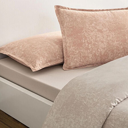 TAÇ SEÇ&SER ÇİFT TARAFI DESENLİ ÇİFT KİŞİLİK NEVRESİM TAKIMI SHİMMER ROSE