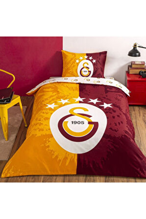 Lisanslı %100 Pamuk Çarşafı Lastikli Tek Kişilik Nevresim Takımı Galatasaray 5. Yıldız