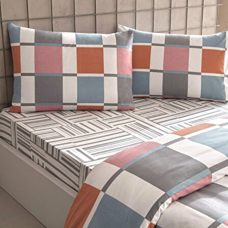 Taç Loxa Ranforce Tek Kişilik Nevresim Takımı Turuncu