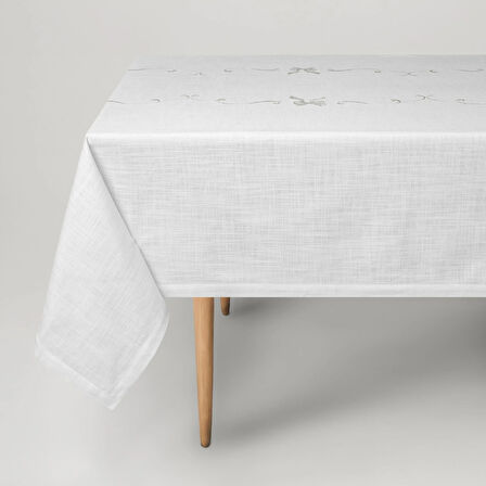 Linens Ribbon 150x250 cm Masa Örtüsü Kırık Beyaz