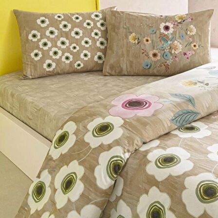 Taç Blyss Ranforce Tek Kişilik Nevresim Takımı Bej