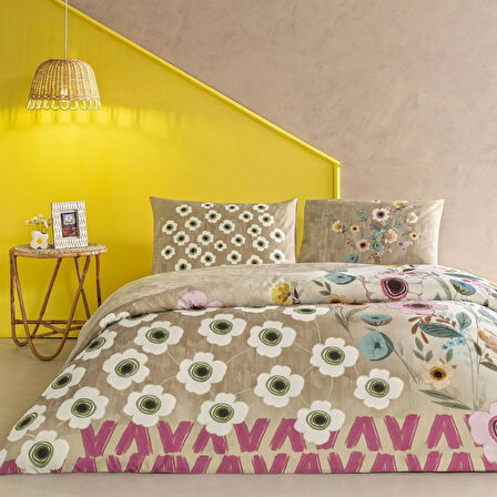 Taç Blyss Ranforce Tek Kişilik Nevresim Takımı Bej