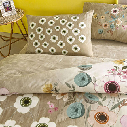 Taç Blyss Ranforce Tek Kişilik Nevresim Takımı Bej