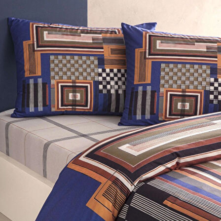 Taç Ravix Ranforce Çift Kişilik Nevresim Takımı Lacivert