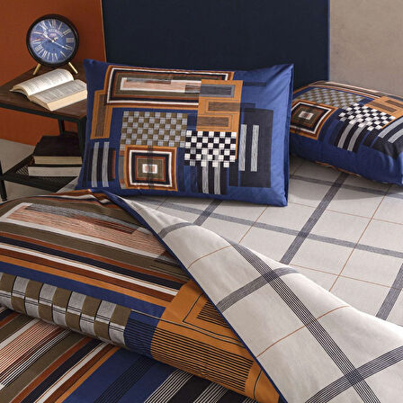 Taç Ravix Ranforce Çift Kişilik Nevresim Takımı Lacivert