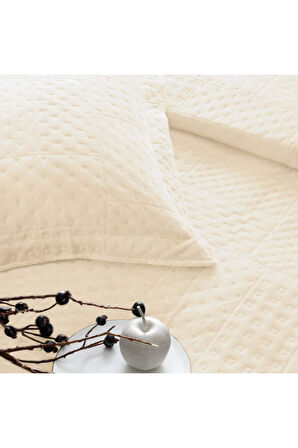 Taç Alvin Çift Kişilik Yatak Örtüsü Seti Bej