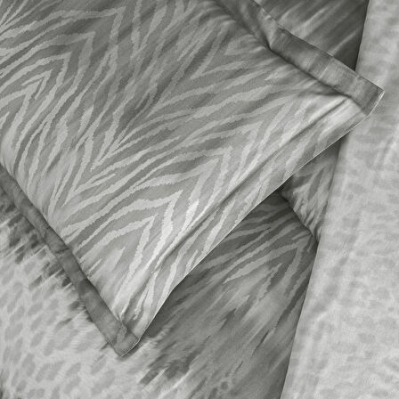 Taç Zavora Saten Çift Kişilik Nevresim Takımı Antrasit