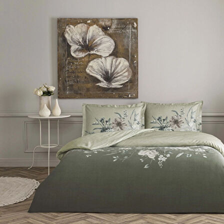 Taç Nurell Saten Çift Kişilik Nevresim Takımı Gri