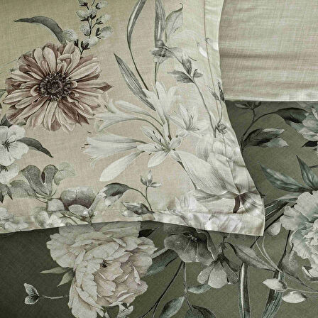 Taç Nurell Saten Çift Kişilik Nevresim Takımı Gri