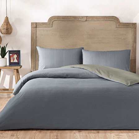 Taç Marwen Ranforce Tek Kişilik Nevresim Takımı Lacivert