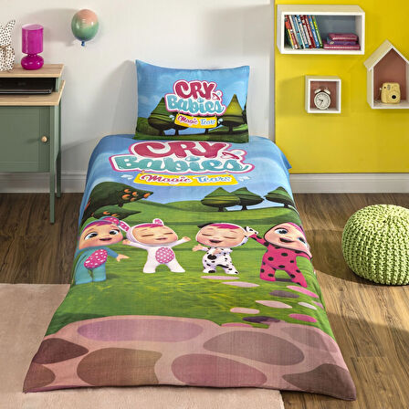 Taç Lisanslı Cry Babies Pamuk Tek Kişilik Nevresim Takımı