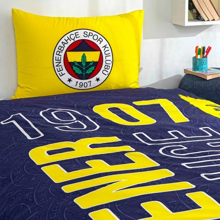 Taç Lisanslı Fenerbahçe Şanlı Kanarya Pamuk Tek Kişilik Nevresim Takımı