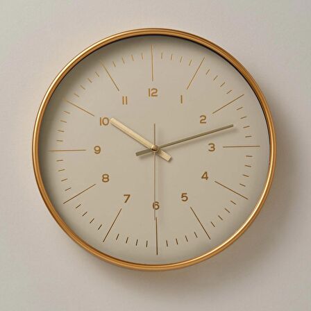 Linens Oscar 29,5 cm Duvar Saati Beyaz-Gold