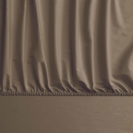Linens Mix&Match Pamuk Saten Queen Size Lastikli Çarşaf Kahve