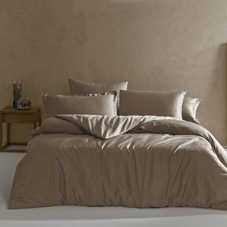 Linens Mix&Match Pamuk Saten 2'li Standart Yastık Kılıfı Seti Kahve