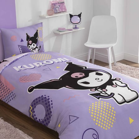 Taç Lisanslı Kuromi Pretty Pamuk Tek Kişilik Nevresim Takımı