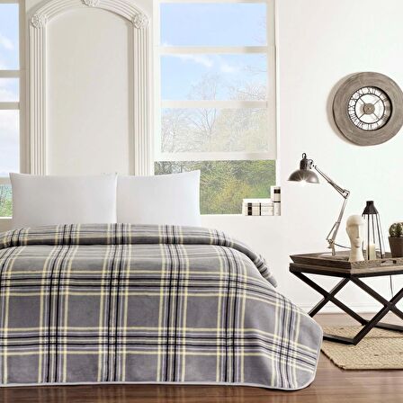 Taç Fausto Çift Kişilik Battaniye Antrasit