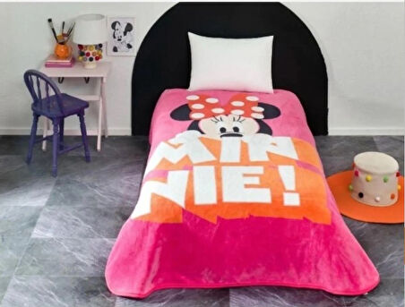 Taç Yeni Sezon Lisanslı Disney Minnie Mouse Pink Classic Battaniye