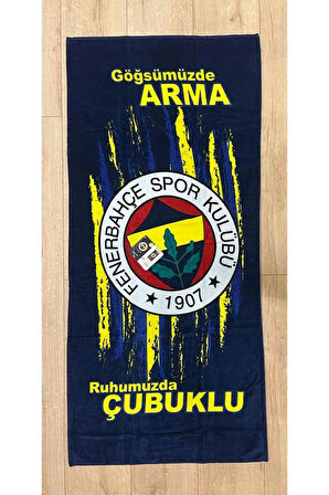 TAÇ LİSANSLI FENERBAHÇE ÇUBUKLU PLAJ HAVLUSU