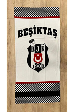TAÇ LİSANSLI BEŞİKTAŞ DAMA PLAJ HAVLUSU
