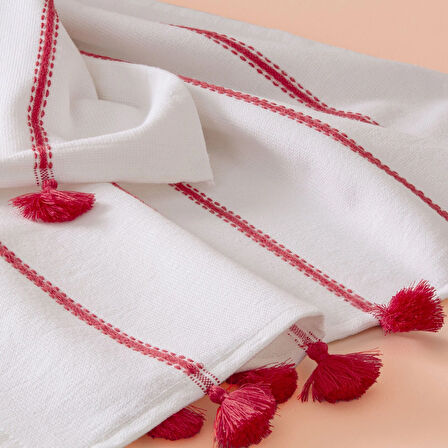 Taç Butik Pamuk Alaçatı Banyo Havlusu Nar Çiçeği