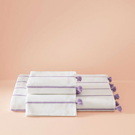 Taç Butik Pamuk Alaçatı Banyo Havlusu Lila