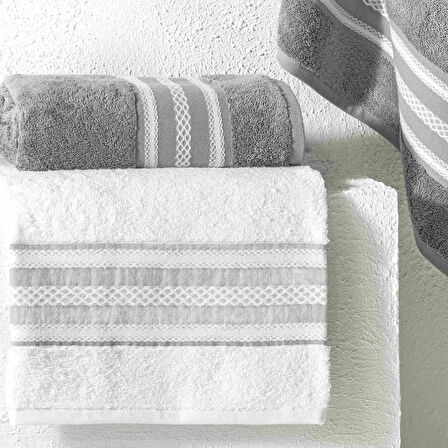 TAÇ YENİ SEZON PURE COTTON PAMUK HAMAM SETİ ROPE ( BEYAZ - ANTRASİT )