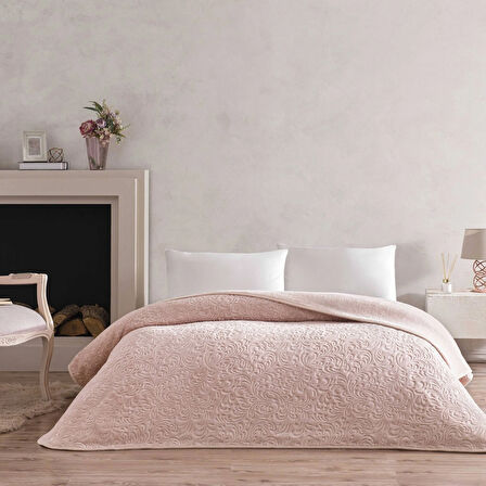 Taç Doressa Çift Kişilik Battaniye Pudra