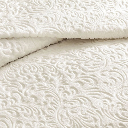 Taç Doressa Çift Kişilik Battaniye Ekru