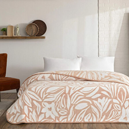 Taç Alina Çift Kişilik Battaniye Pudra