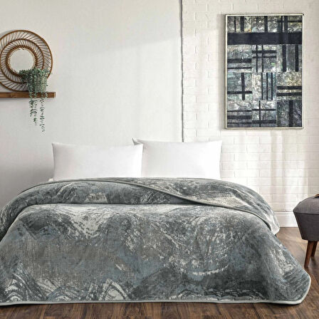 Taç Sora Çift Kişilik Battaniye Antrasit