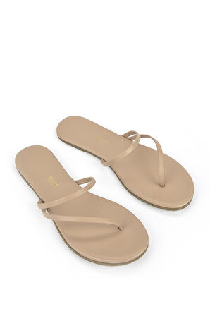 Tkees, Kadın Terlik 13136 TK4002 Krem