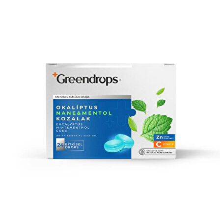 GREENDROPS OKALİPTUS & NANE & MENTOL & KOZALAK 24 BİTKİSEL DROPS