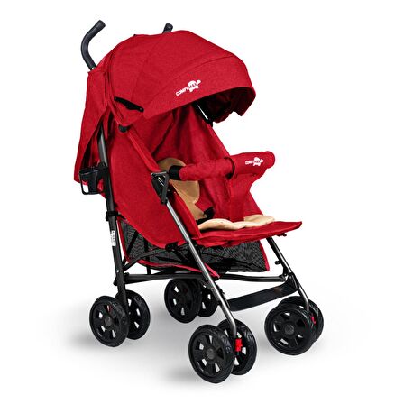 Comfymax Tam Yatar Baston Bebek Arabası – Dark Red