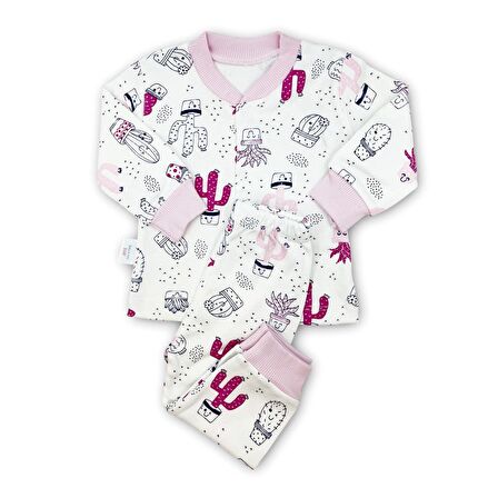 Sema Baby Sleeper Cactus Bebek Pijama Takımı 0-3 Ay - Pembe