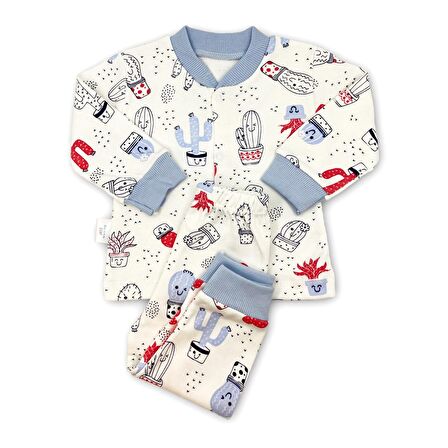 Sema Baby Sleeper Cactus Bebek Pijama Takımı 0-3 Ay - Mavi